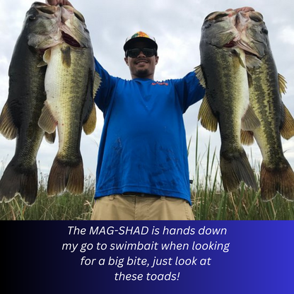 MAG-SHAD Paddle Tail Magnum Swimbaits - Bone Glow