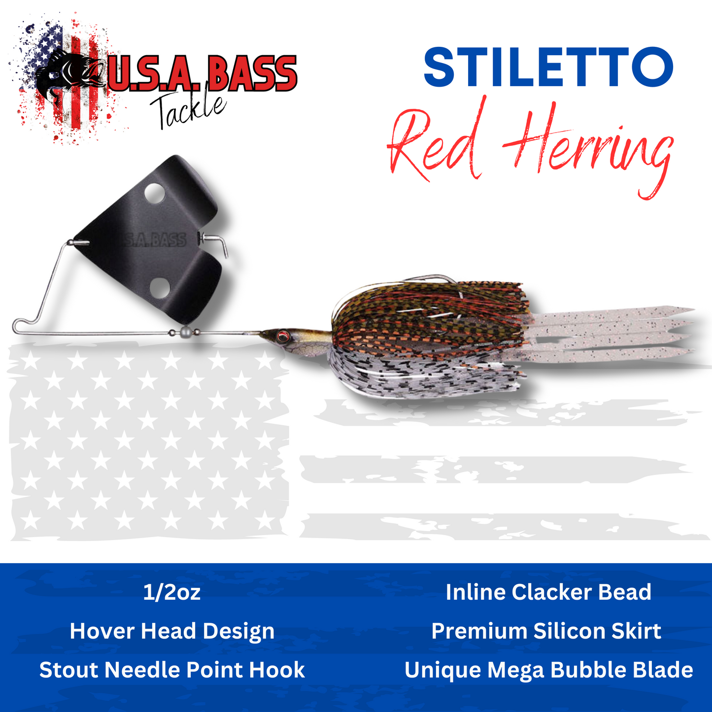 Stiletto Buzzbait - Red Herring