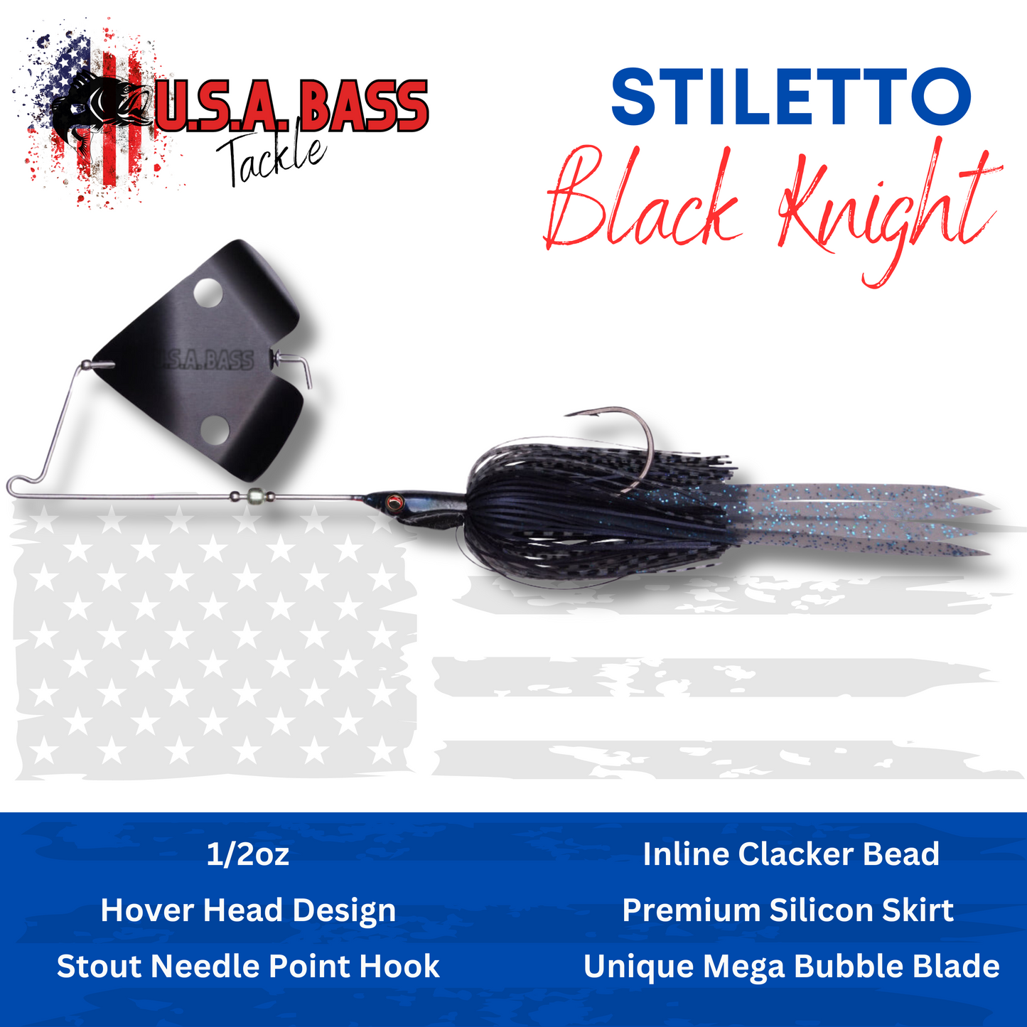 Stiletto Buzzbait - Black Knight