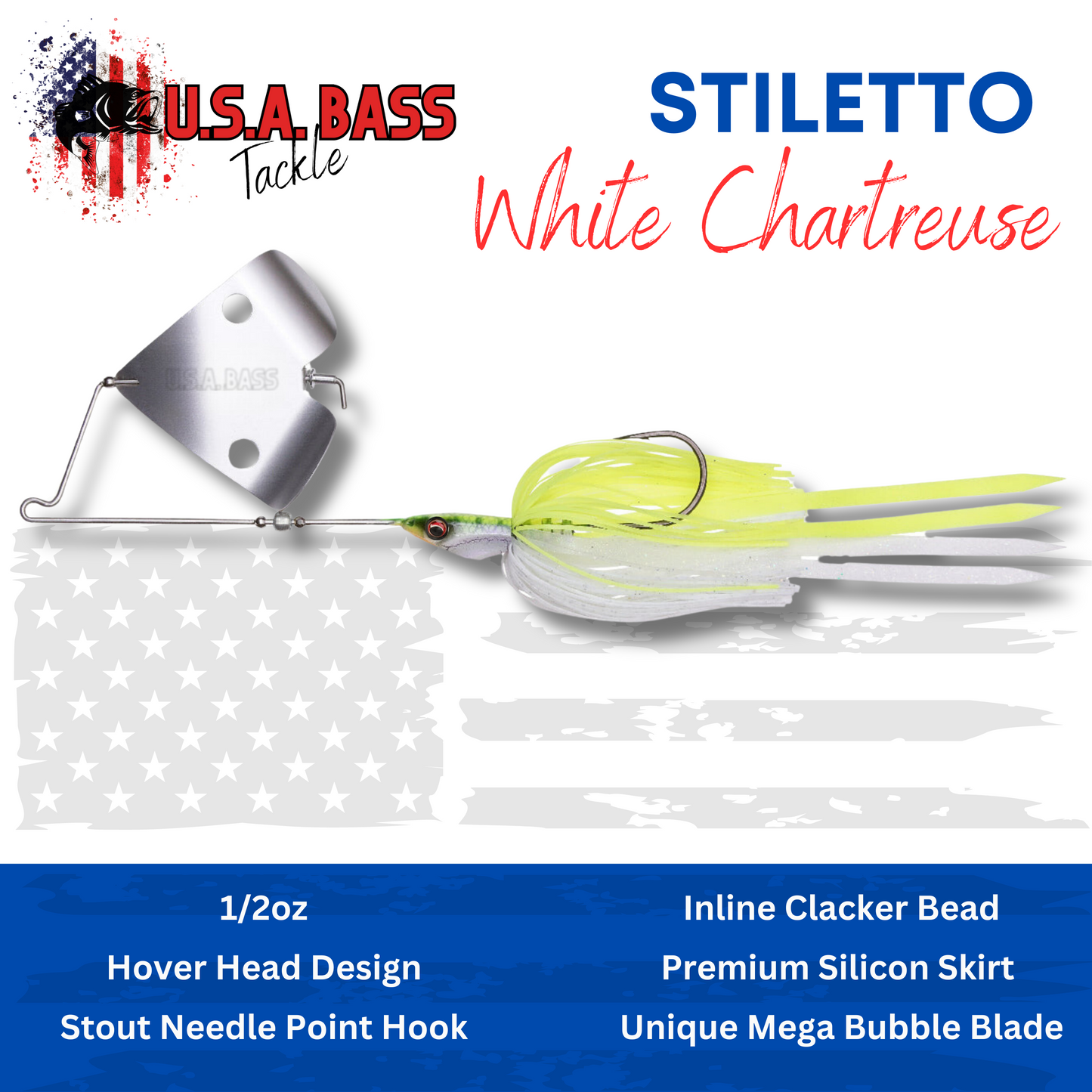 Stiletto Buzzbait - White Chartreuse