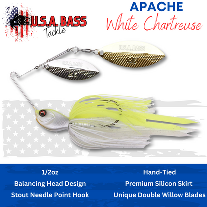 Apache Attack Spinnerbait - White Chartreuse