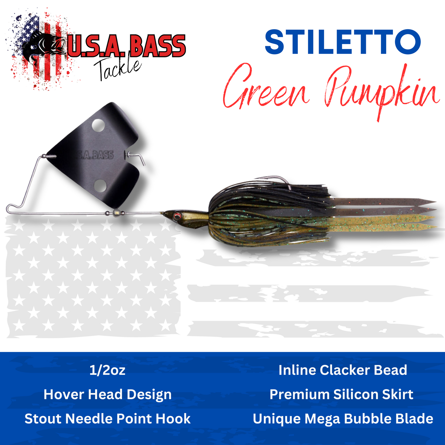 Stiletto Buzzbait - Green Pumpkin