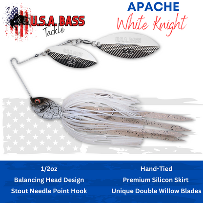 Apache Attack Spinnerbait - White Knight