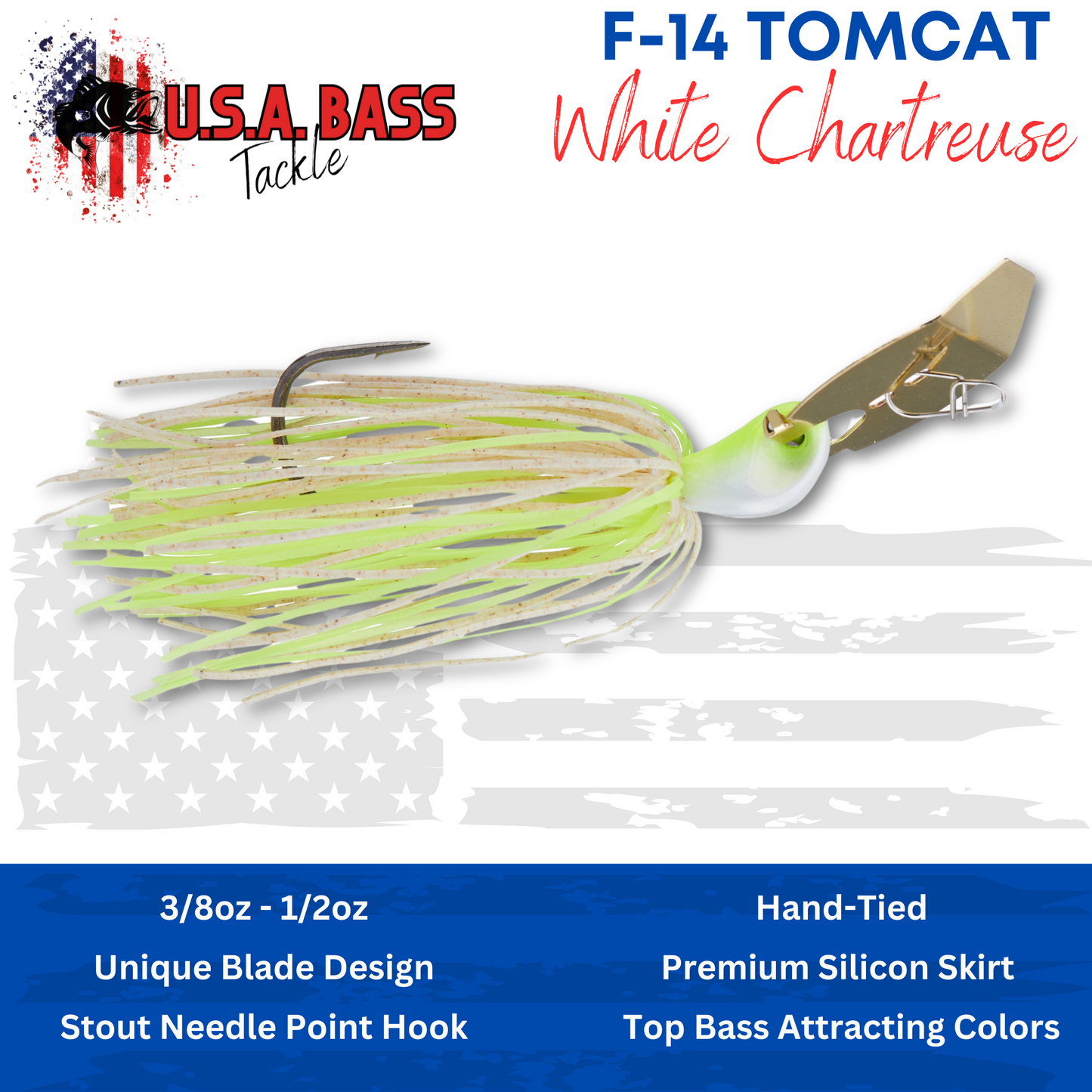 Tomcat Bladed Jig - White Chartreuse