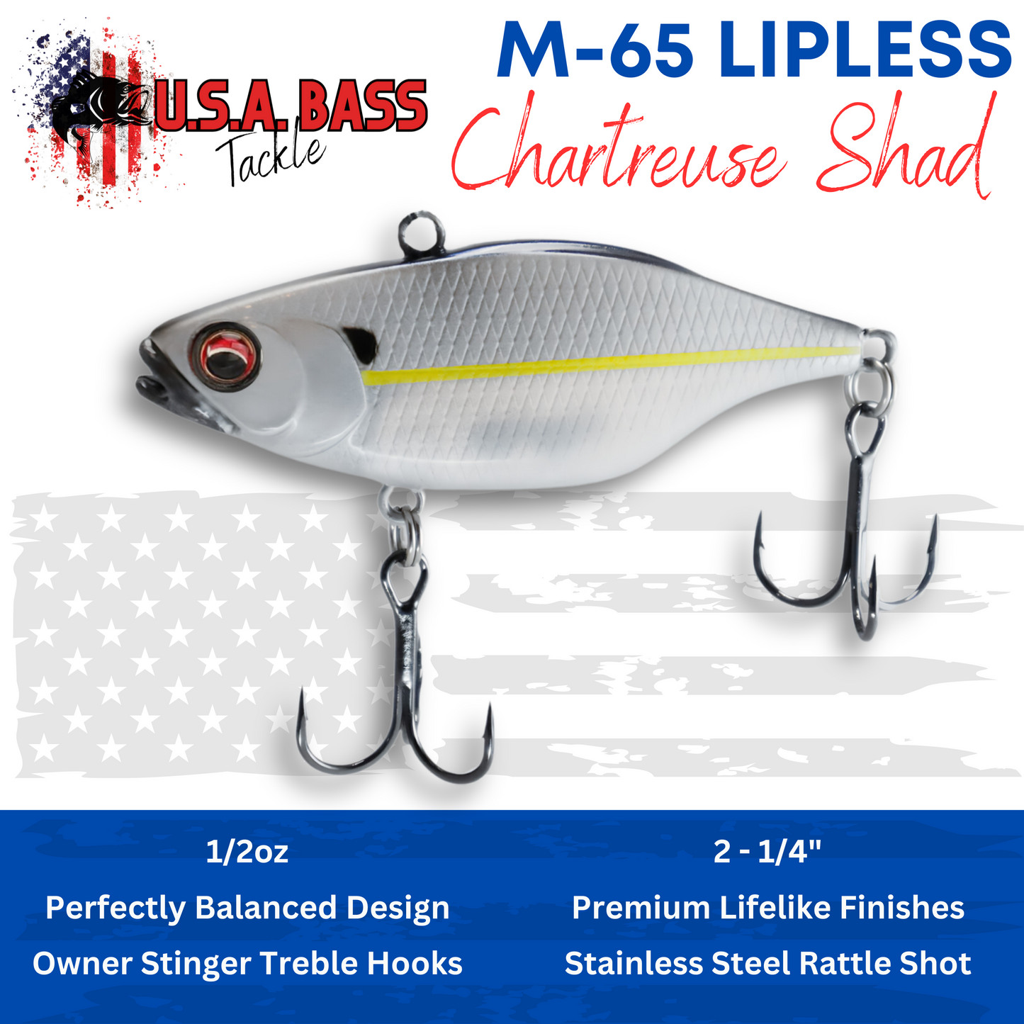 *M-Series Lipless Crankbait - Chartreuse Shad