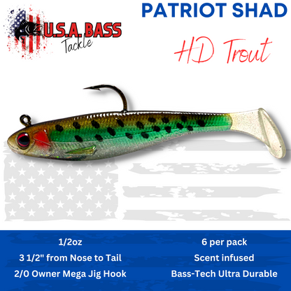 Patriot Shad Paddle Tail Swimbaits - HD Trout