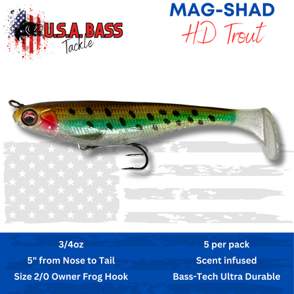 MAG-SHAD Paddle Tail Magnum Swimbaits - HD Trout