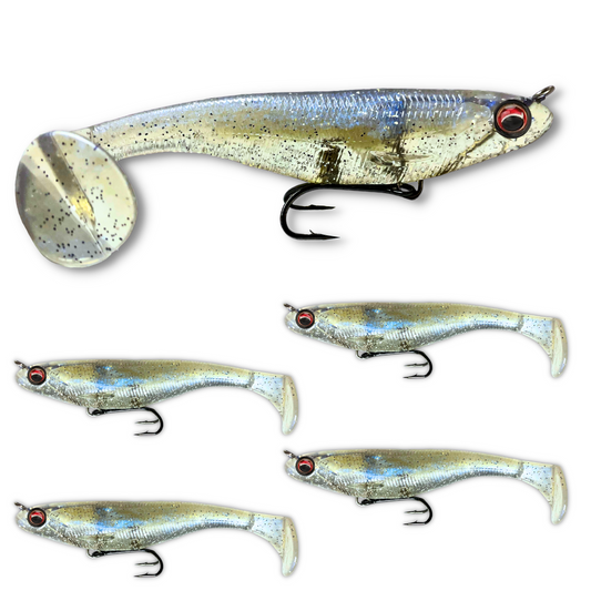 MAG-SHAD Paddle Tail Magnum Swimbaits - Pro Blue Ghost