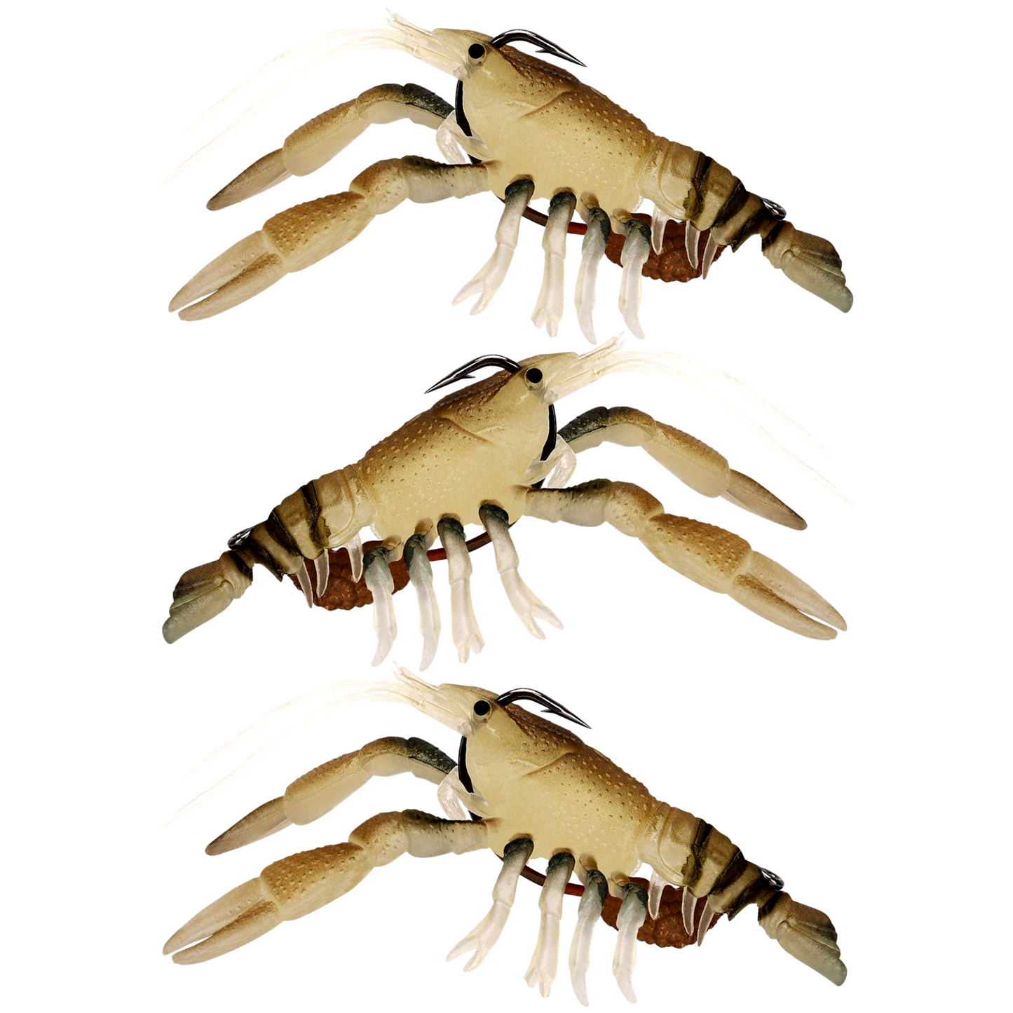 U.S.A. BASS CLUSTER BOMB CRAW - Molting Craw - 3 pack