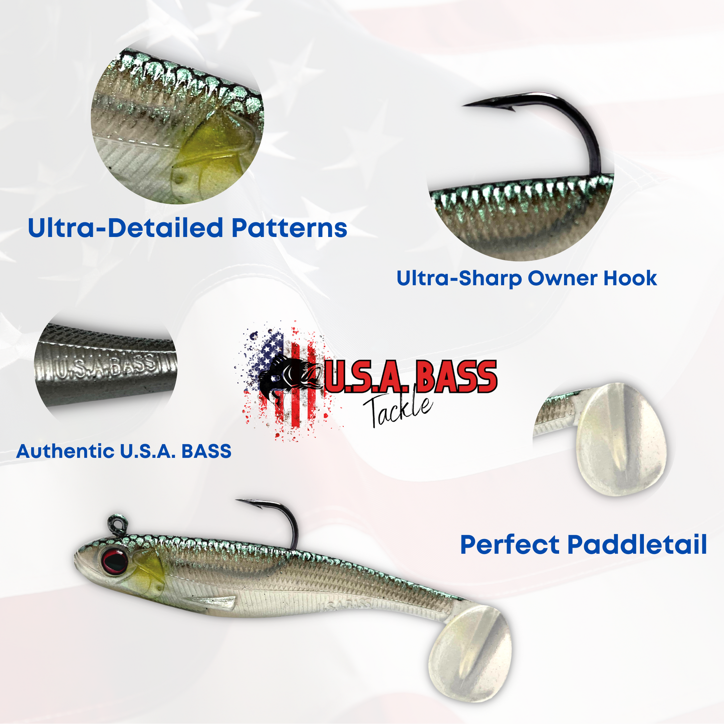 Patriot Shad Paddle Tail Swimbaits - HD Trout