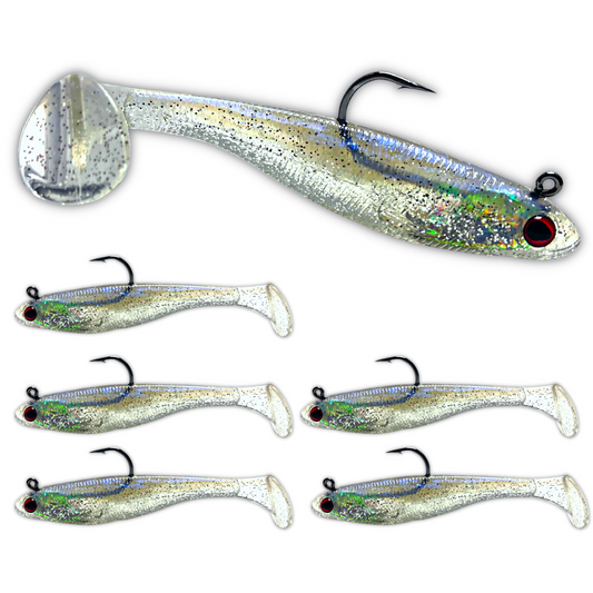 Patriot Shad Paddle Tail Swimbaits - Pro-Blue Ghost