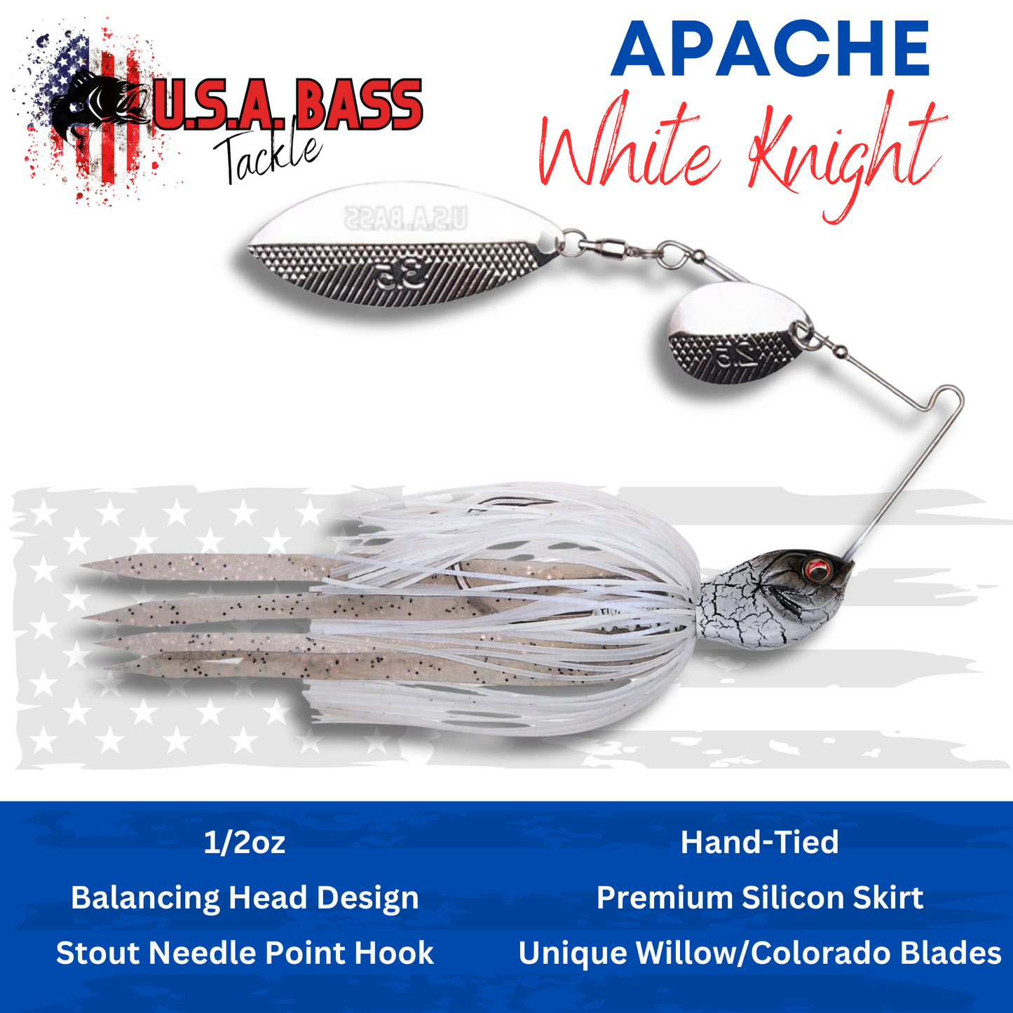 Apache Attack Spinnerbait - White Knight