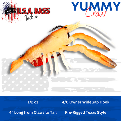 U.S.A. BASS BOMB CRAW - Yummy Craw - 3 pack